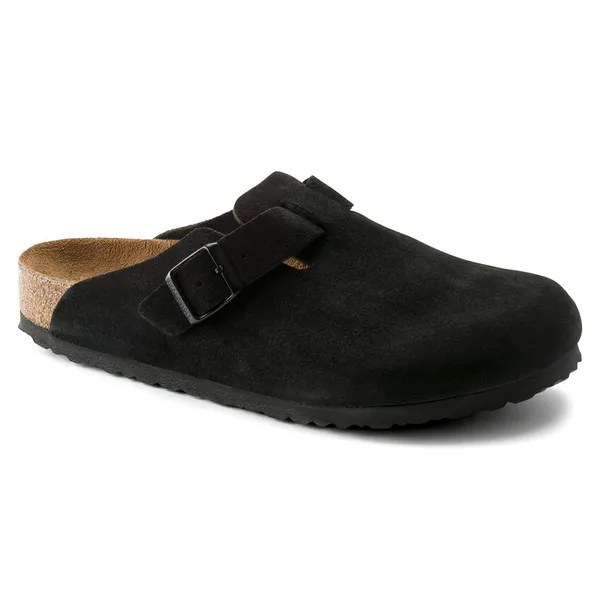 Birkenstock Boston Soft Footbed - Suede Black