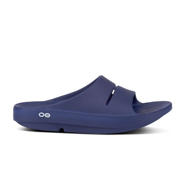 Oofos OOahh Slide Navy Blue