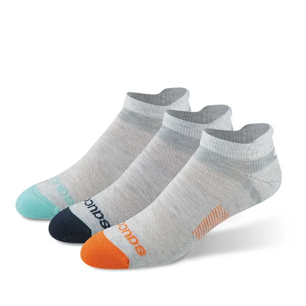 Saucony 3 Pack No Show Tab Grey/Orange