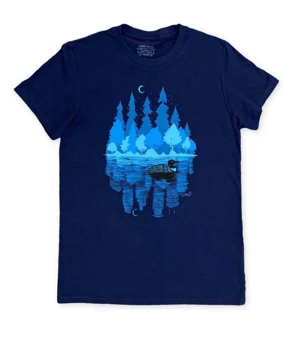 Adam Turman Artwork Co MN Loon T-shirt Navy Blue