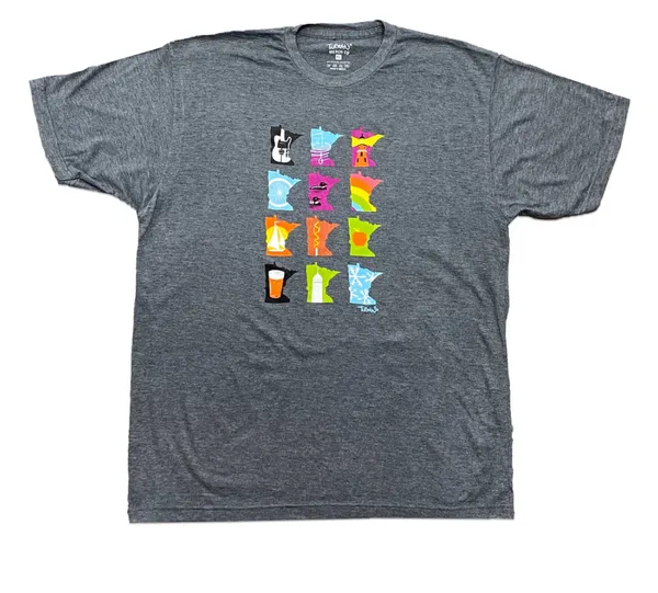 Adam Turman Artwork Co MN Months T-Shirt Charcoal