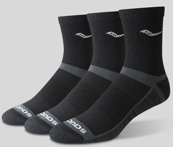 Saucony 3 Pack Crew Black