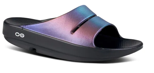 Oofos OOahh Luxe Slide Midnight Spectre