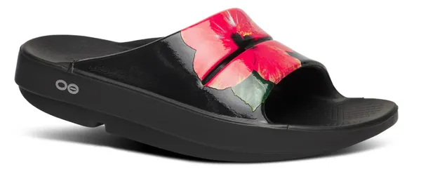 Oofos OOahh Luxe Slide Hibiscus