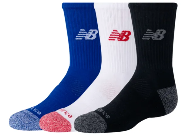New Balance Youth Crew 3 pack Blue/White/Black