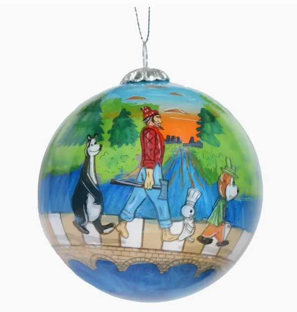 Adam Turman Artwork Co MN Glass Ornament Abbey Road
