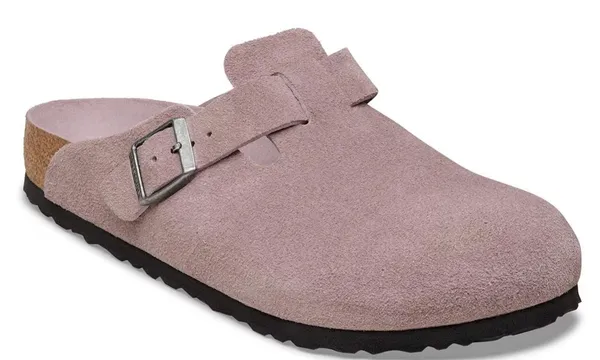 Birkenstock Boston Soft Footbed - Suede Faded Purple