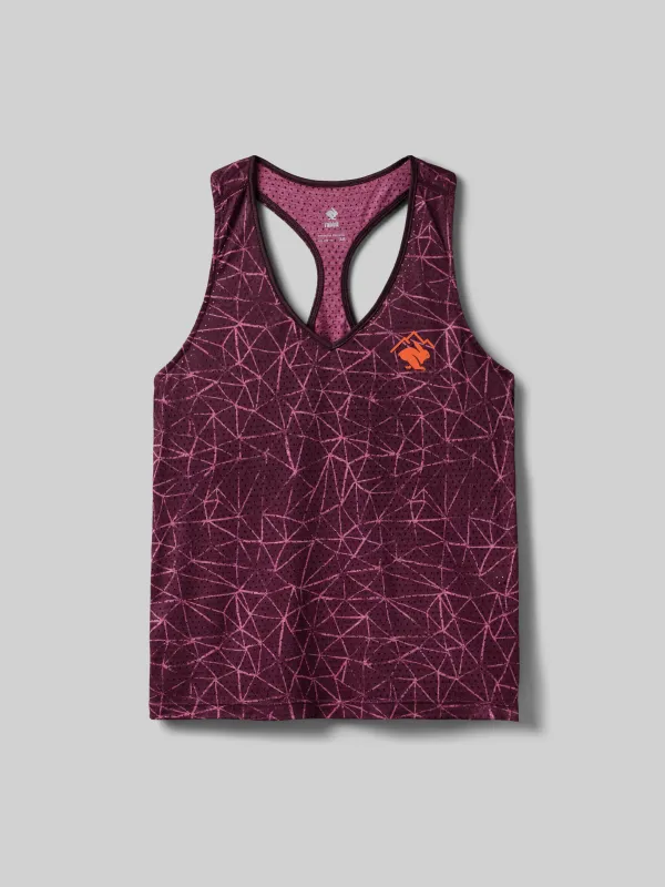 Rabbit Women's EZ Vee Tank Perf Mauve Trails