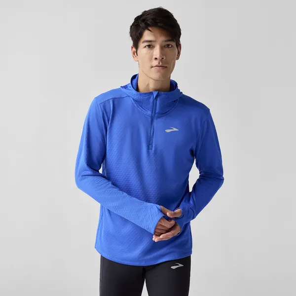 Brooks Notch Thermal Hoodie Blue