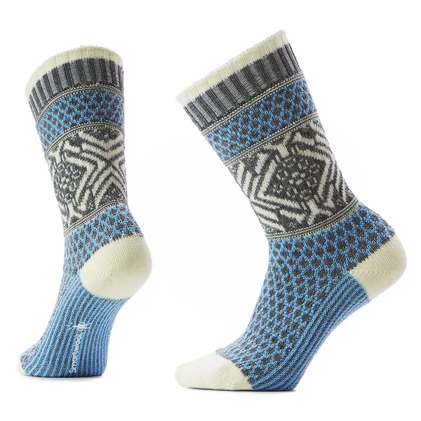 Smartwool Everyday Cozy Popcorn Snowflake Pattern Crew Socks Serene Blue