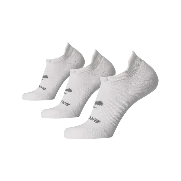 Brooks Run-In No Show 3-Pac White