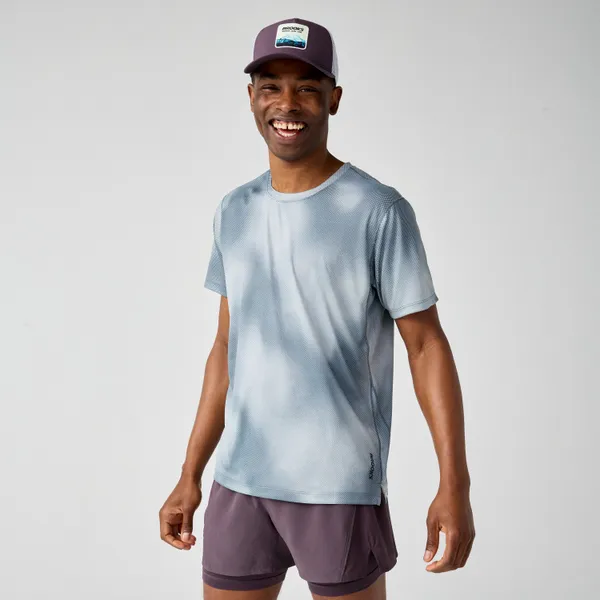 Brooks Dash Short Sleeve Printed Gray