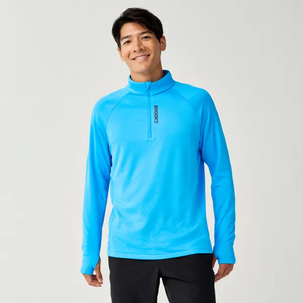 Brooks Men's Momentum Thermal 1/2 Zip CyberBlue