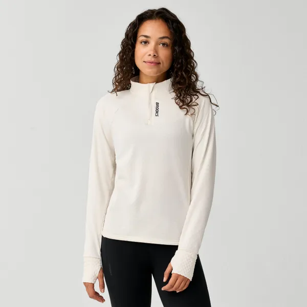Brooks Women's Momentum Thermal 1/2 Zip Bone