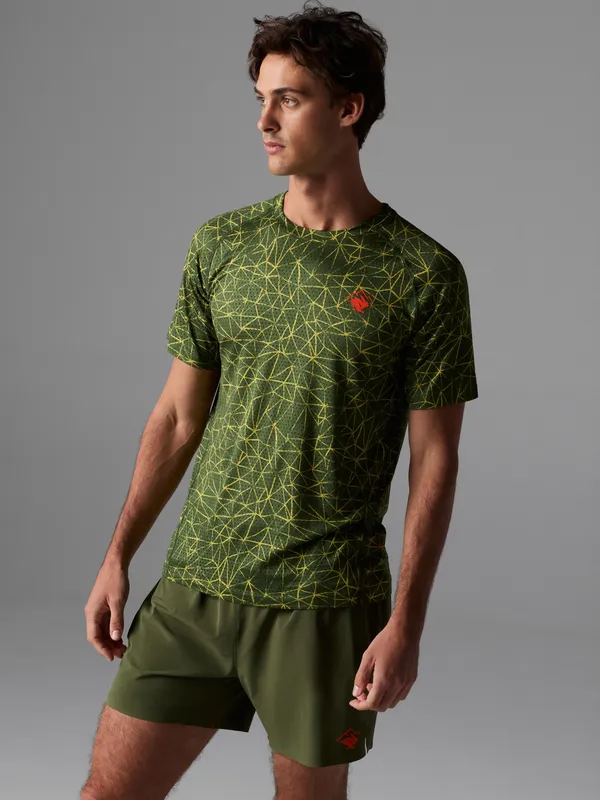 Rabbit Men's EZ Tee Perf SS Chive Trails