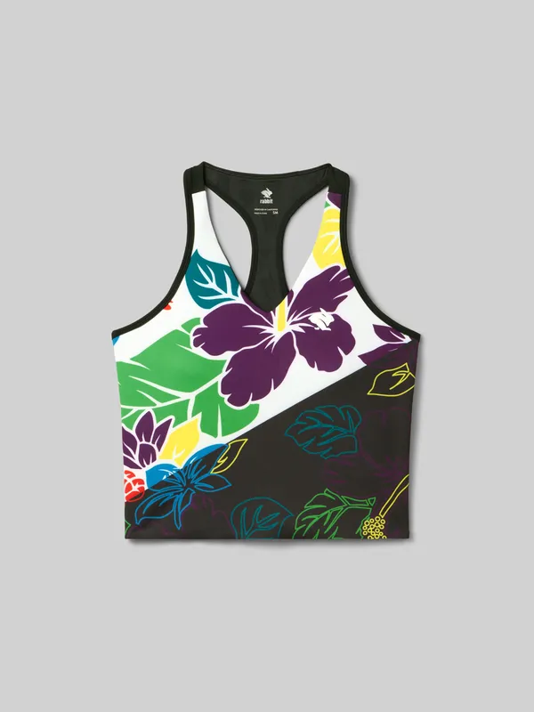 Rabbit Women's Go Time Crop Tropical Neon
