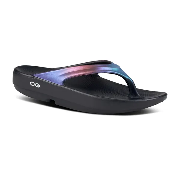 Oofos OOlala Luxe Sandal Midnight Spectre