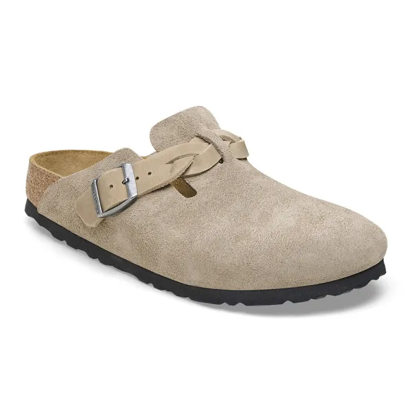 Birkenstock Boston Braided Suede Taupe