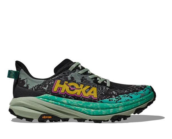 Hoka Women's SPEEDGOAT 6 BLACK / ALOE VERA